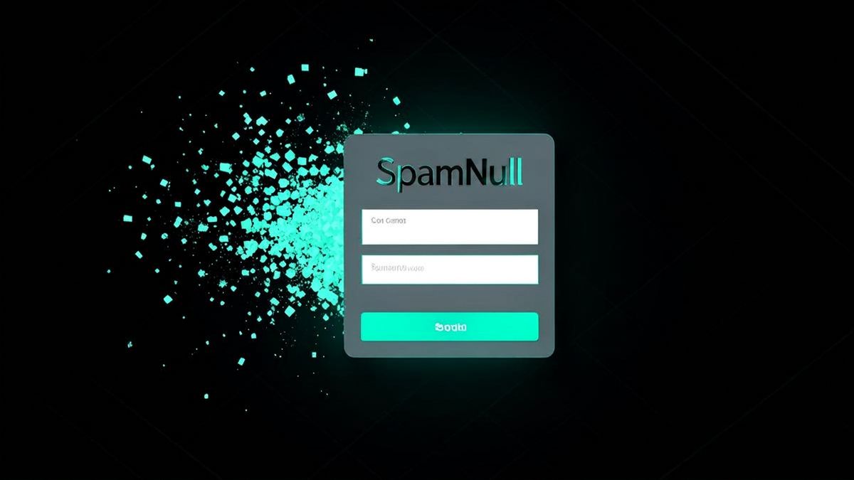 A temporary email signup form dissolving into digital fragments